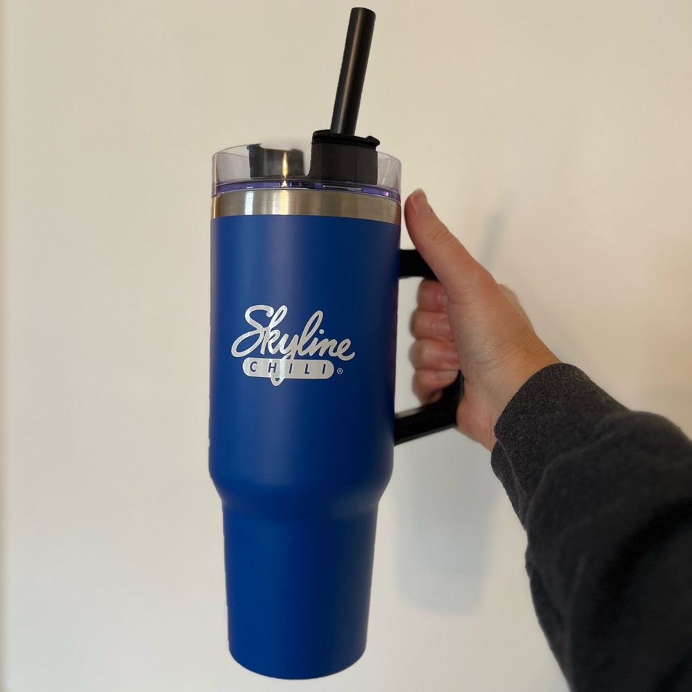 Skyline Chili Blue Tumbler with Straw